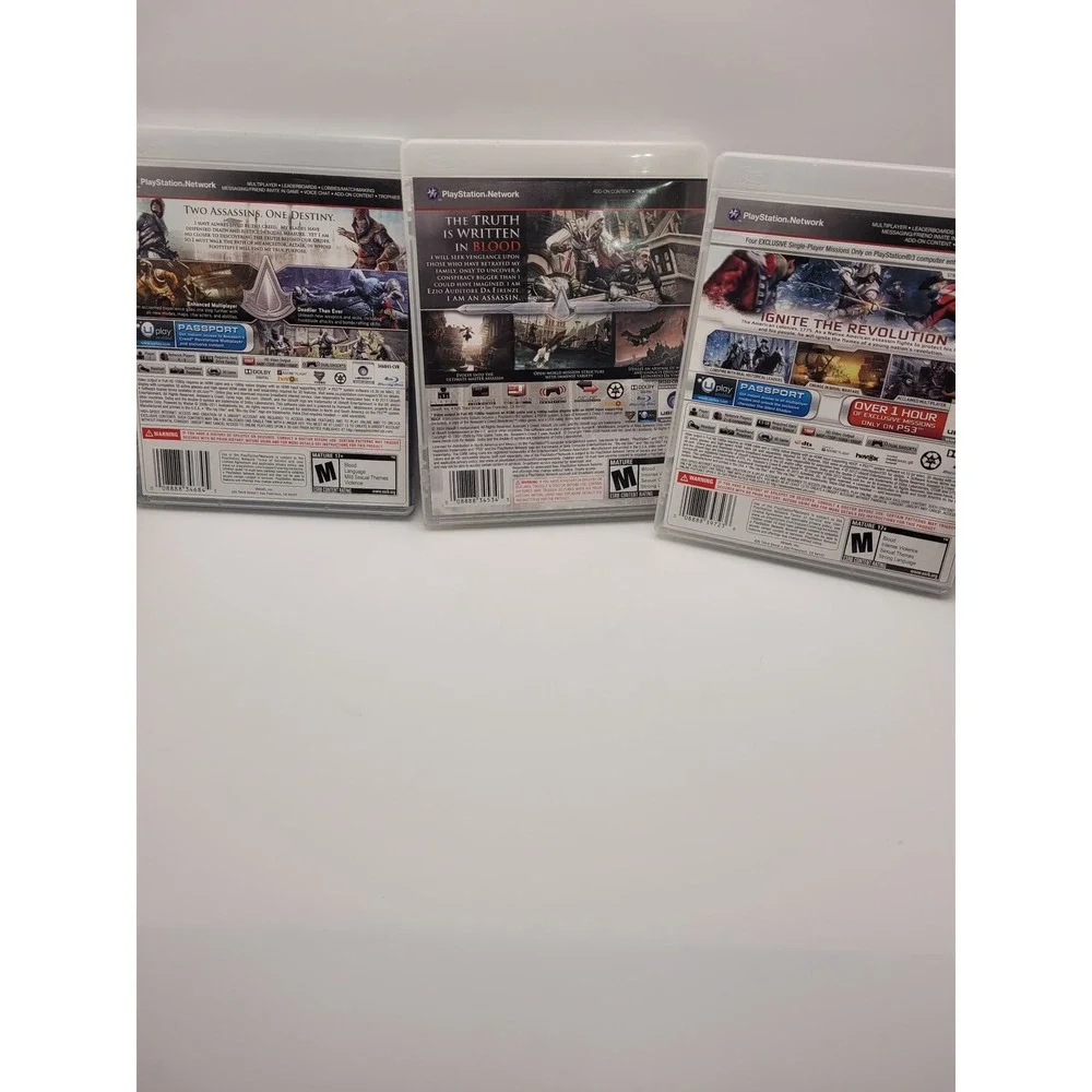 Ubisoft Assassin's Creed PS3 Game Lot 3 II Revelations III Multi Action